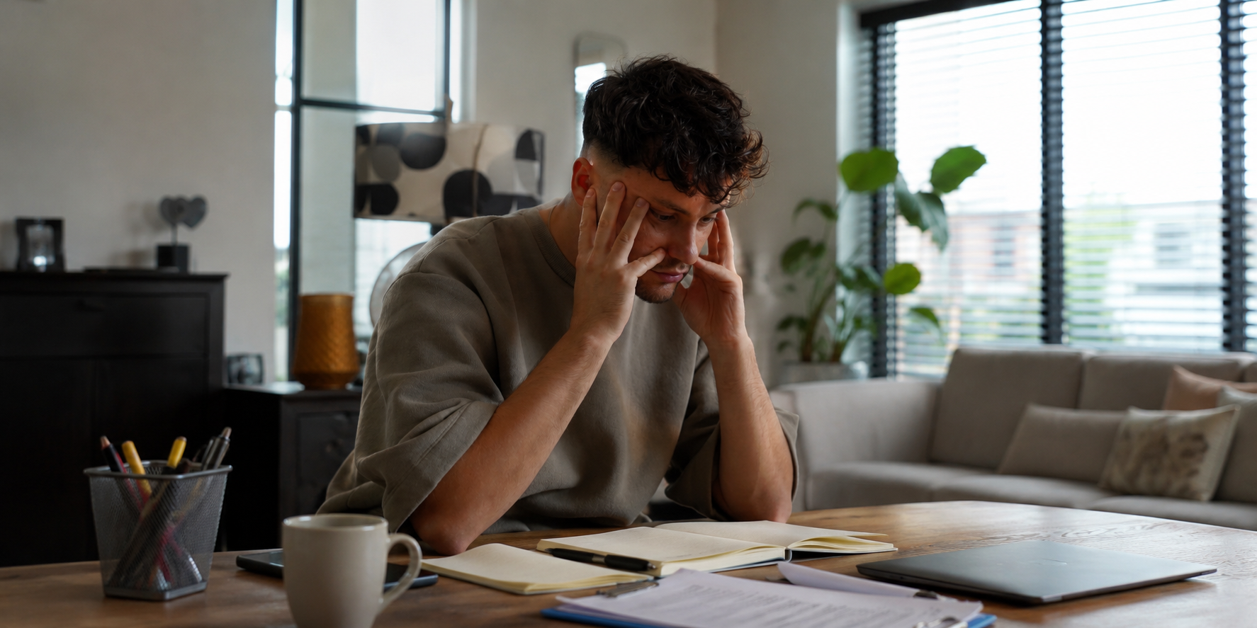 Persoon met stress en spanning