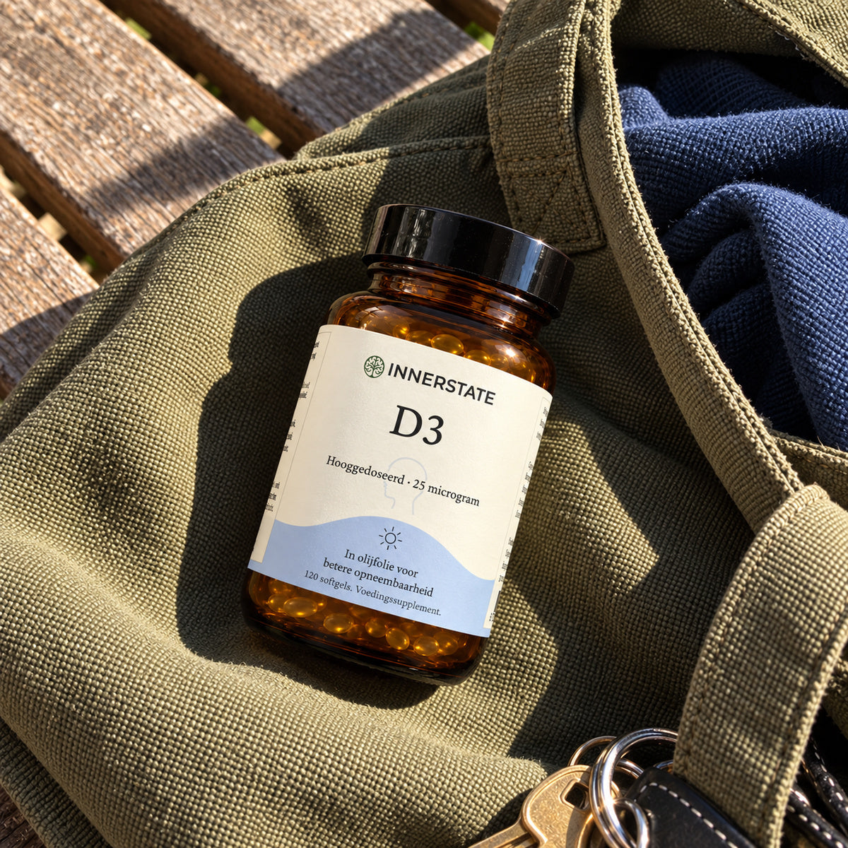 Innerstate vitamine D3 in olijfolie, 120 softgels