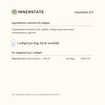 Ingrediënten en dosering van Innerstate vitamine D3: 25 mcg per softgel